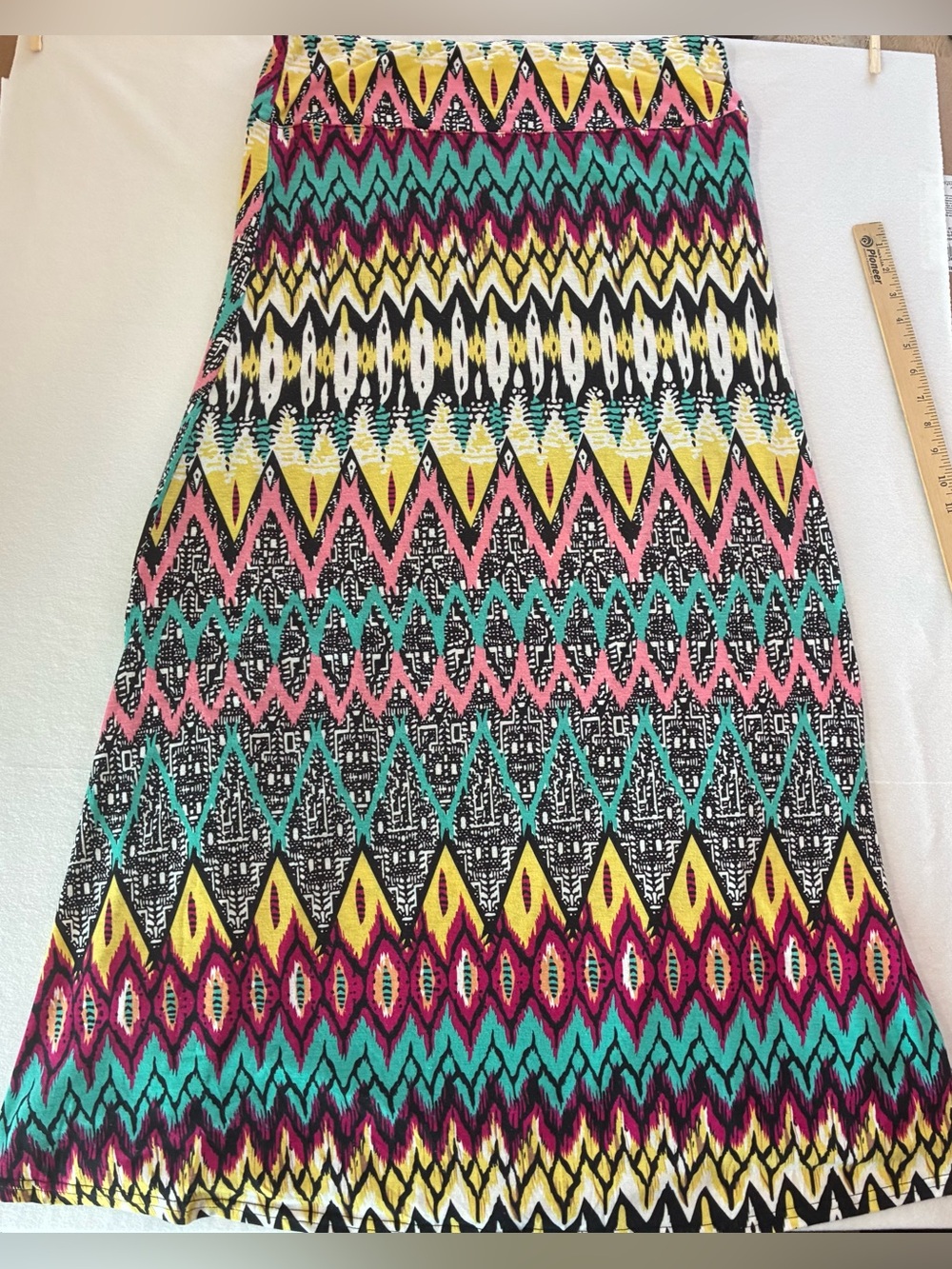 Multicolor Aztec Maxi Skirt - Vibrant Patterned Women's Skirt